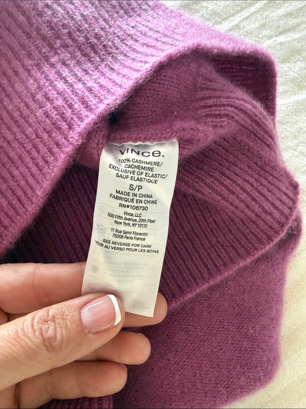 Vince Dewberry boiled Cashmere Funnel Neck Sweater - Picture 7 of 7